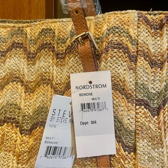 Steve Madden Woven Tote NWT Multi Color - Picture 2 of 6